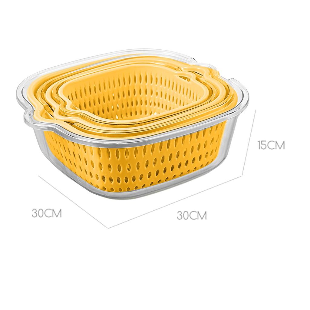 Strainer Colander Set ,Side Buckle, Detachable, Large Cutout Design, Design ,Double Layer Drain ,