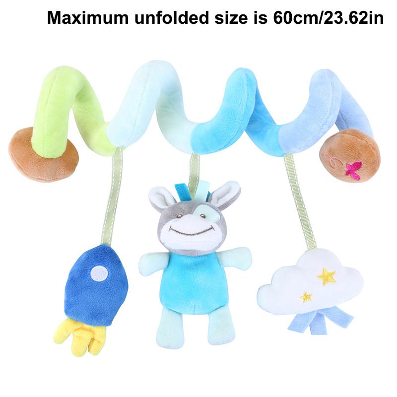Plush Spiral Baby Toy for Stroller Crib Hanging Sensory Rattle Teether Interactive Newborn Comfort Early Learning Montessori