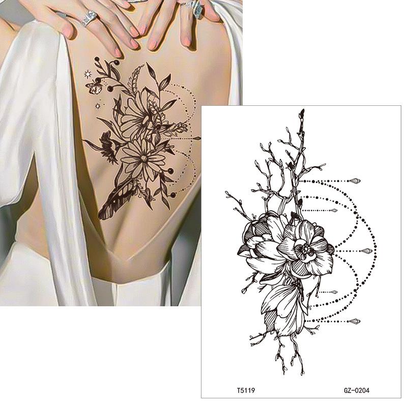 Juice Herbal Tattoo Sticker Waterproof Men'S And Women'S Long-Lasting Arm Personalized Flower Arm Temporary Tattoo Sticker Large Pattern