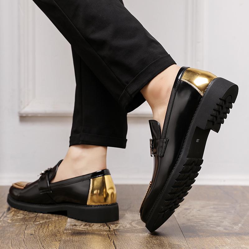 Fashion Leather Casual Shoes Men Loafers Luxury Design Slip On Male Dress Shoes Leisure Style Big Size Good Wear-resistant Sole