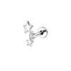 Steel Bar Heart & Cross Zircon Earrings - Women's 16G Cartilage & Lip Studs