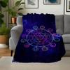 "Zodiac Wheel Astrology Mandala Wall Art Print"Blanket Flannel Throw Blanket for Sofa, Bed, Travel, Camping, Office