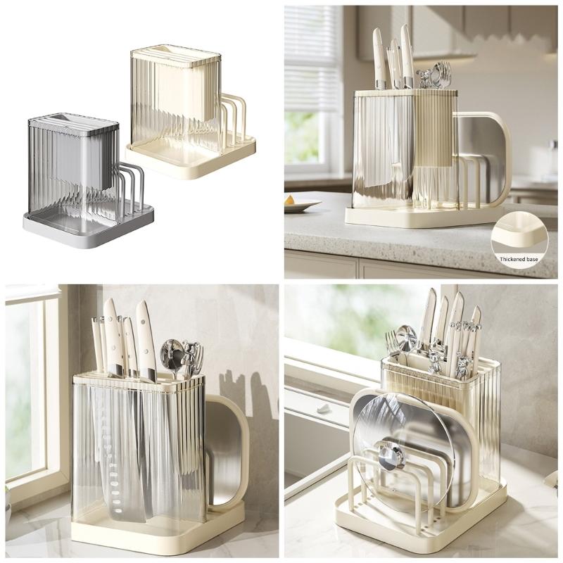 Multifunctional Kitchen Cutter and Cutting Board Stand with Chopstick Holder Space Saving Storage Rack Organizers