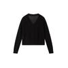 Elva' Island Solid Color Long-Sleeved Knitted V-Neck Cardigan