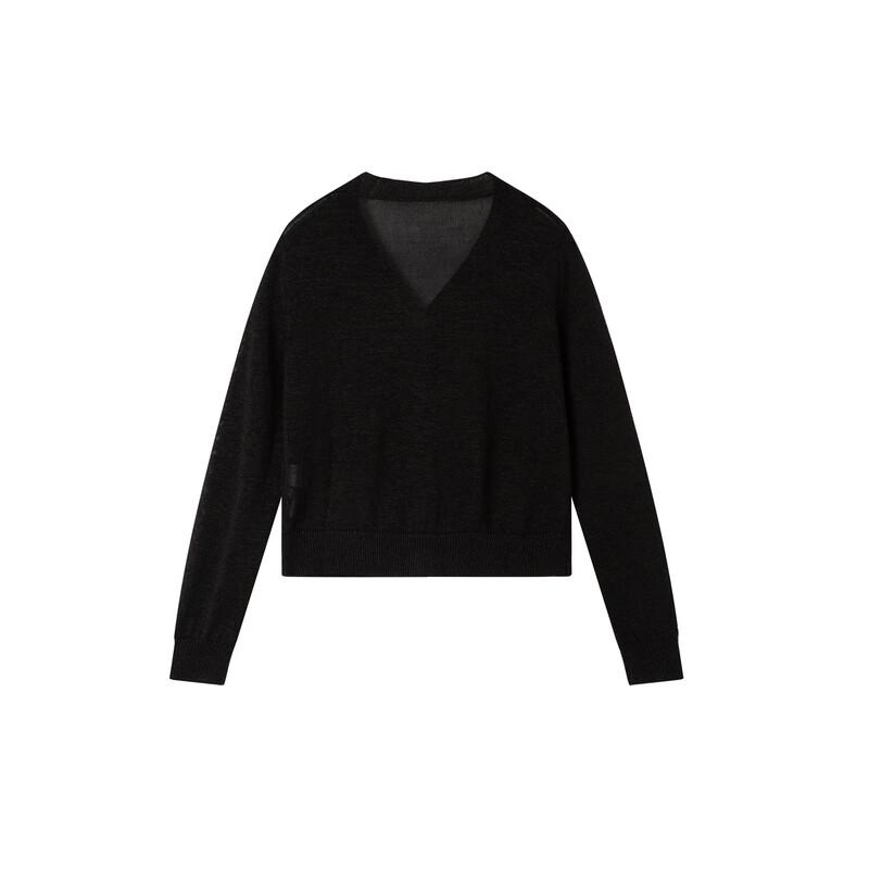 Elva' Island Solid Color Long-Sleeved Knitted V-Neck Cardigan