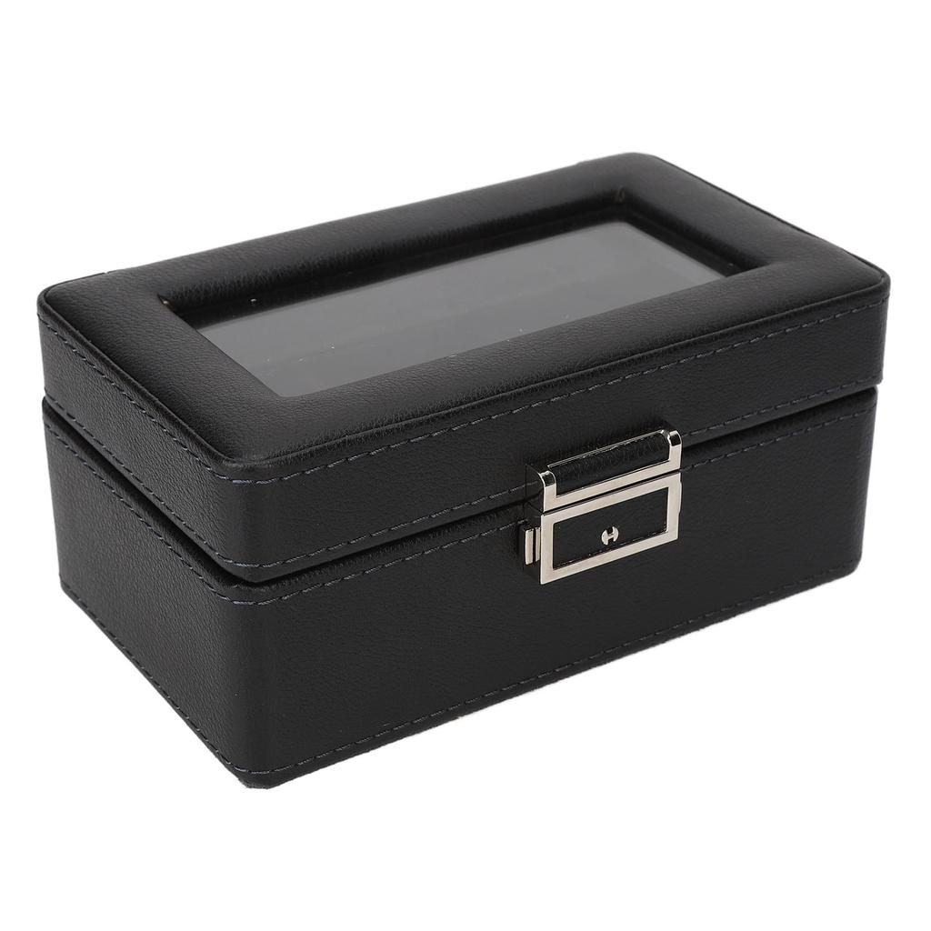 3 Grids Watch Display Case PU Leather Space Saving Single Layer Watch Storage Box for Watch Jewelry