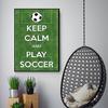 Play Soccer Quote Wall Art Green Letters Canvas Paintings for Interior Posters and Prints for Living Room No Frame