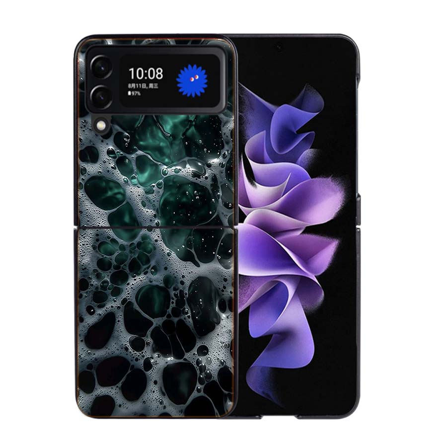 Foam Bubble Soap a Little Emotion Phone Case For Samsung Z Flip 7 6 5G Galaxy Z Flip4 Z Flip5 Z Flip3 Coque Black Hard PC Shell