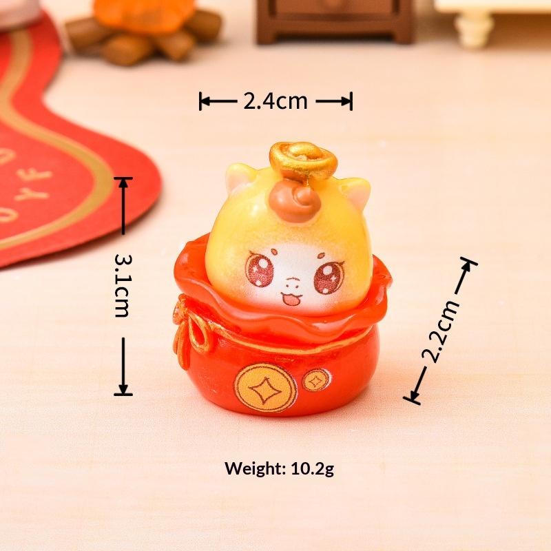 1/5Pcs Miniatures Cartoon Lucky Horse Micro Landscape Ornaments 2026 New Year Figurines Home Desk Decoration Gift