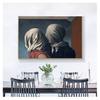 Magritte Leinwandbild Poster und Drucke Surrealismus Wandkunst Bilder für Heimdekoration Berühmtes Der Kuss Liebhaber Von Rene