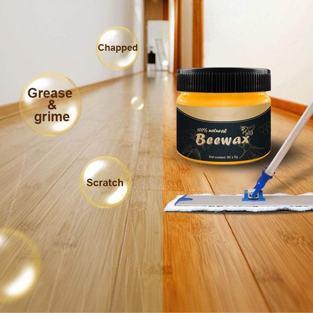 1/2PCS Wood Seasoning Beewax - Traditional Beeswax Polish for Wood & Furniture Nourishes with Sponge and Shining Purposes