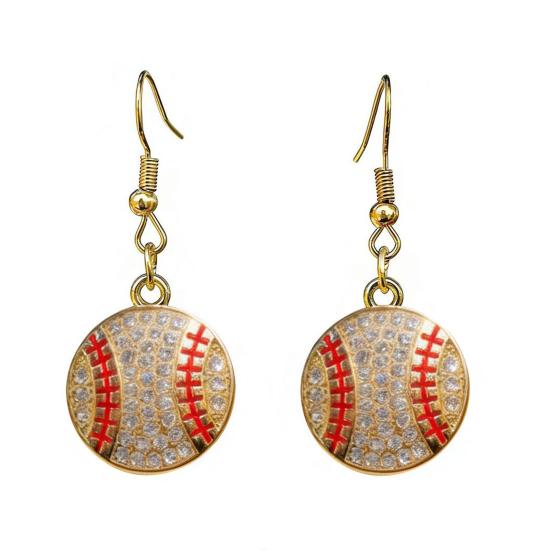 

1 Pair Hook Earrings Rhinestone Inlay Football Theme Design Drop Earrings Sports Style Jewelry Gift Everyday Wear C