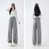 Glutinous rice pants women's spring and autumn new high-end loose lazy drooping straight high-waisted casual wide-leg pants