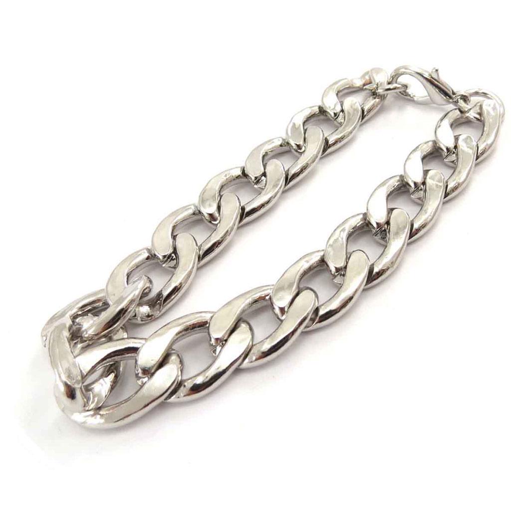 Les Trésors De Lily [J7042] - Silver 'Maille Curb' Bracelet