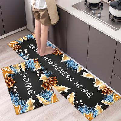 Modieuze eenvoudige keukenvloermat in Scandinavische stijl Huishoudelijk tapijt Lange strook deurmat Modern interieur 