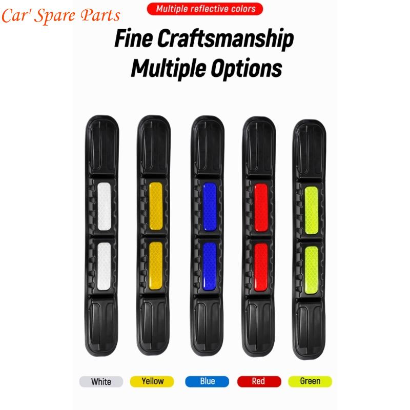 Y4UA 1 Pair Automotive Adhesive Reflective Bumper Guard Tape Anti Collision Strips