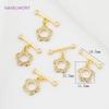 18K Gold Platinierte Blumen-/Herz-/Pentagramm-/Schmetterlingsform Toggle-Verschlüsse Für Schmuck, Messing Verbindungsverschlüsse, DIY Schmuckzubehör