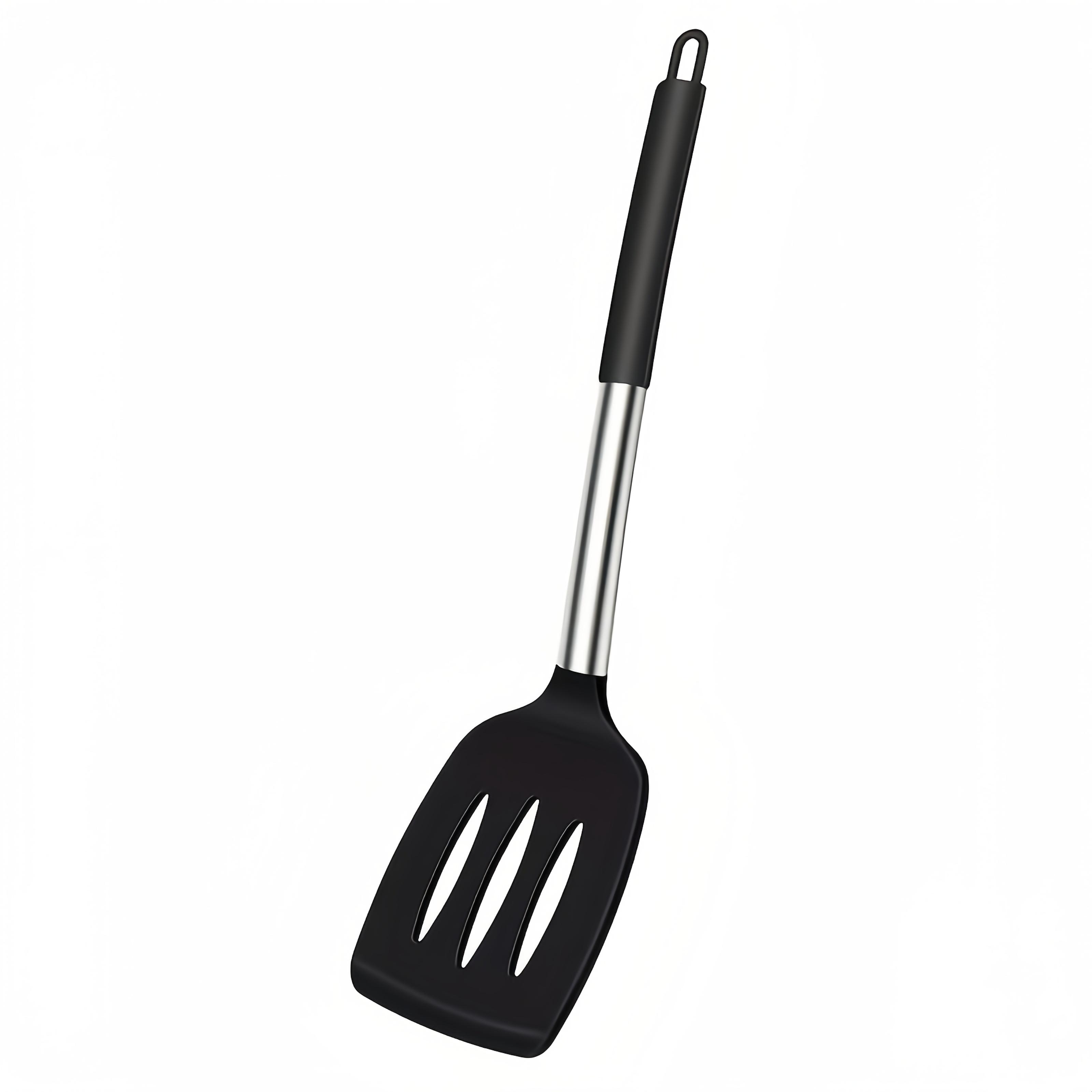 Food-grade silicone spatula - High-temperature resistant kitchen cooking slotted spatula - Non-stick pan cooking tool 35cm*8.3cm
