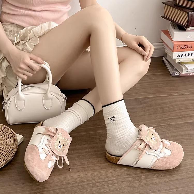 Butter Bear Platform Boken Shoes Women's Outer Bag Head Slippers Summer 2025 New One-pedal Comfortable Big Head Shoes