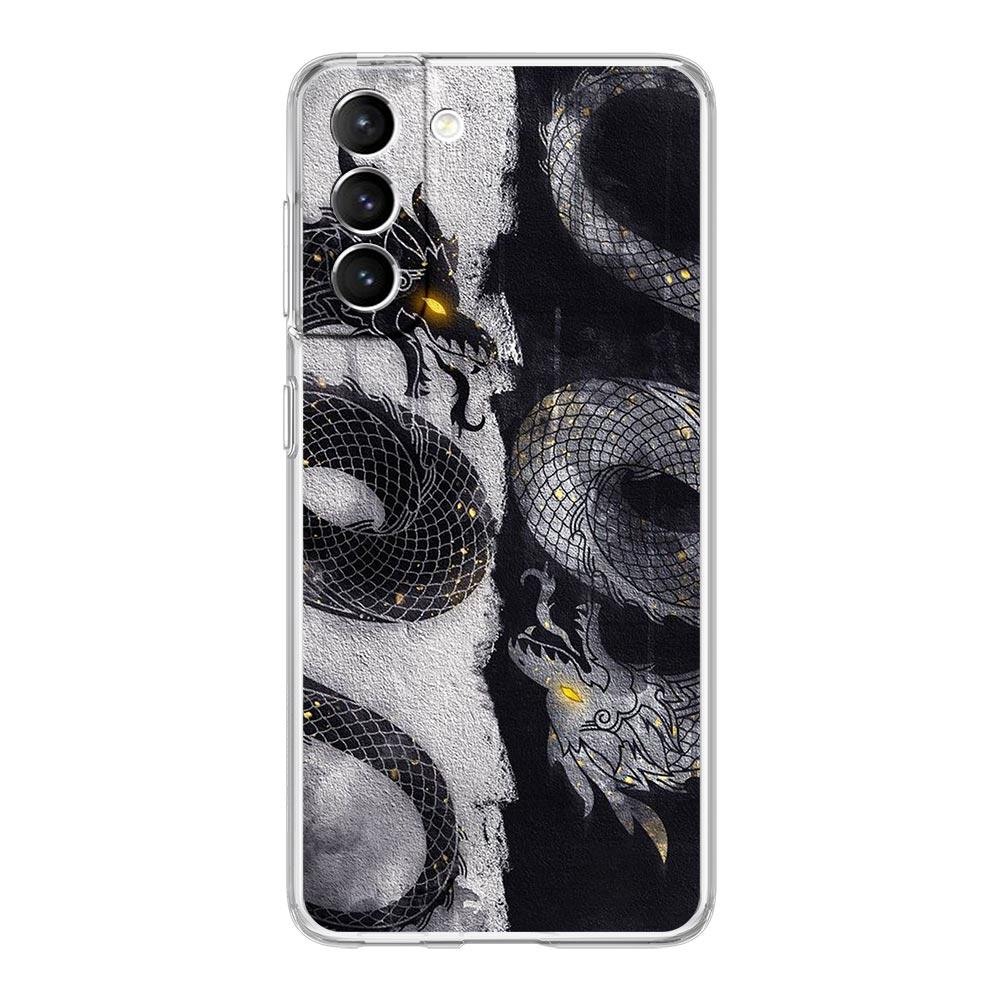 Husa de telefon Dragon Fashion pentru Samsung Galaxy S22 S21 S20 FE Ultra 5G S10 S10E S9 S8 Plus Note 10 20 Husa din silicon moale, transparent