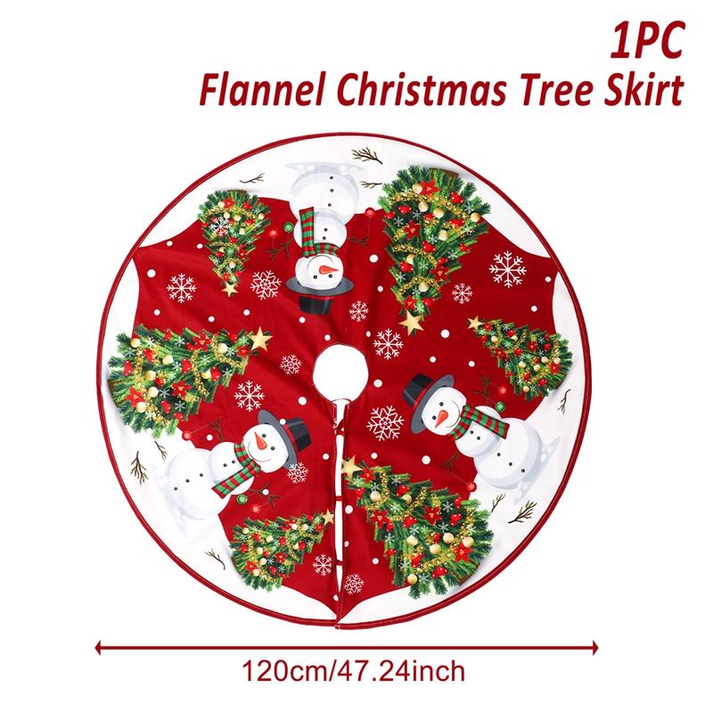 Christmas Flannel Tree Skirt Crafts Tree Surround Base Set  Merry Christmas Decoration for Home 2024 Xmas Ornaments Navidad 2025