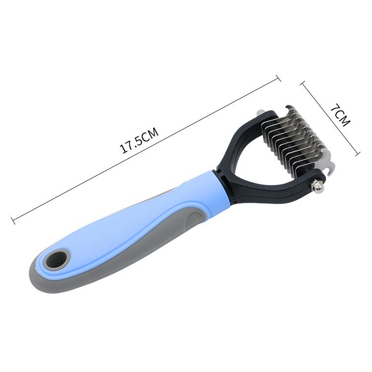 

Расческа для распутывания и ухода за шерстью домашних животных: Двустороннее лезвие из нержавеющей стали для кошек и собак