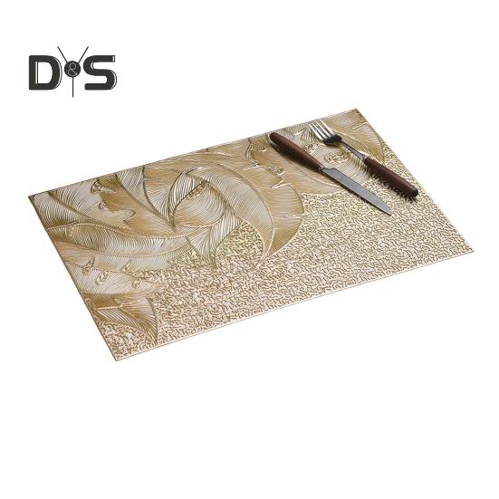 

ПВХ салфетки листья печатные термостойкие изоляционные коврики для стола износостойкие подставки для столовых приборов квадратные защитные покрытия для кухонных столов золотистый