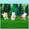 Whimsical Cute Rabbit Resin Figurine Creative Desk Decor Miniature Animal Ornament