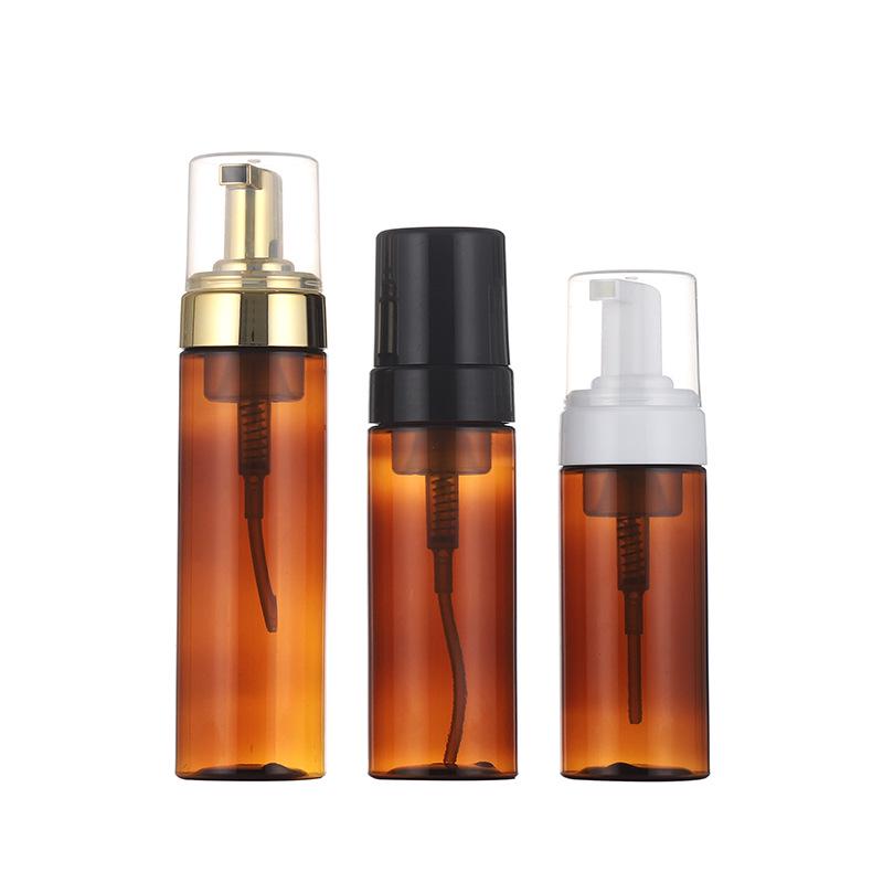 42mm Mouth Empty PET Foam Bottle Set: 150ml Cleansing Mousse, 200ml Foamer, 120ml, and 100ml Foam Bottles.