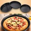 Kitchen Pizza Mould Pan Carbon Steel Ware Round Baking Tray Heat-resistant for Home Baking Pan Round Pizza Tray Pie Tins Black