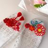 Sparkling Red Beaded Crystal Flower Shoe Clips Elegant Shoe Decor for Sandals Jelly Shoes Banquet Gift Choice