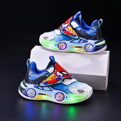 Pantofi sport cu lumini pentru băieți - Pantofi de alergare confortabili, la modă, cu design de mașină pentru copii (Primăvară toamnă)