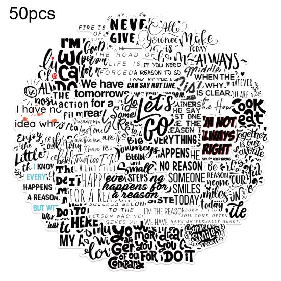 

50 шт./упак. Наклейки с граффити, симпатичные, вдохновляющие, самоклеящиеся, вдохновляющие слова, компьютерные наклейки, канцелярские принадлежности