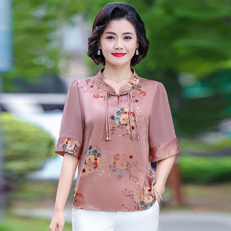 Damen-Hemden, bestickt, Stehkragen, Knopfleiste, Blusen im Ethno-Stil, Frühling/Sommer, Vintage-Shirt, Tops