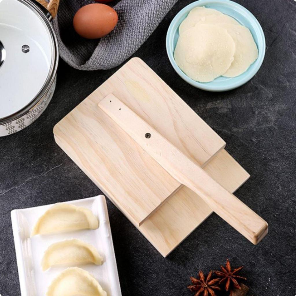 Dumpling Wrapper Maker Solid Wood Press Homemade Wooden Pastry for Home