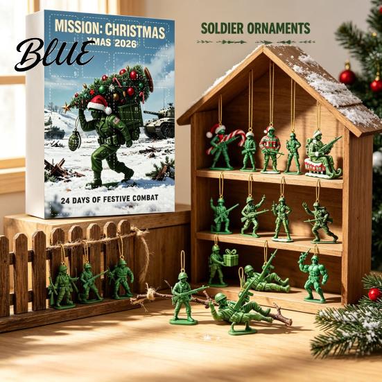 Holiday Keepsake Green with Pcs Day Christmas Calendar 24 Soldiers Advent Countdown Calendar Xmas Party