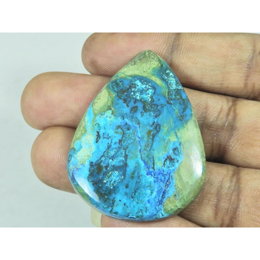 33X45MM Natural Shattuckite Pear Cabochon Loose Gemstone 71Cts. G-733