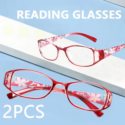 1/2pcs Womens Blue Light Blocking Reading Glasses +1.0 To +3.0 Vintage HD PC Lens Stylish Elderly Readers