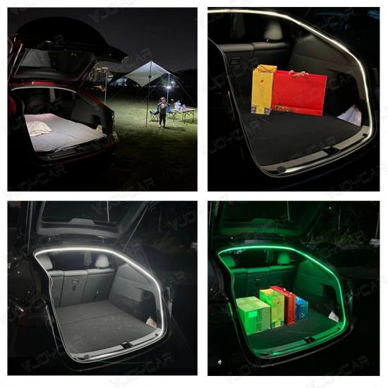 VJOYCAR New Model Y 3 Rear Trunk Front Frunk Brighten LED Strip Lighting Waterproof Flexible Light Cigarette Lighter Plug & Play