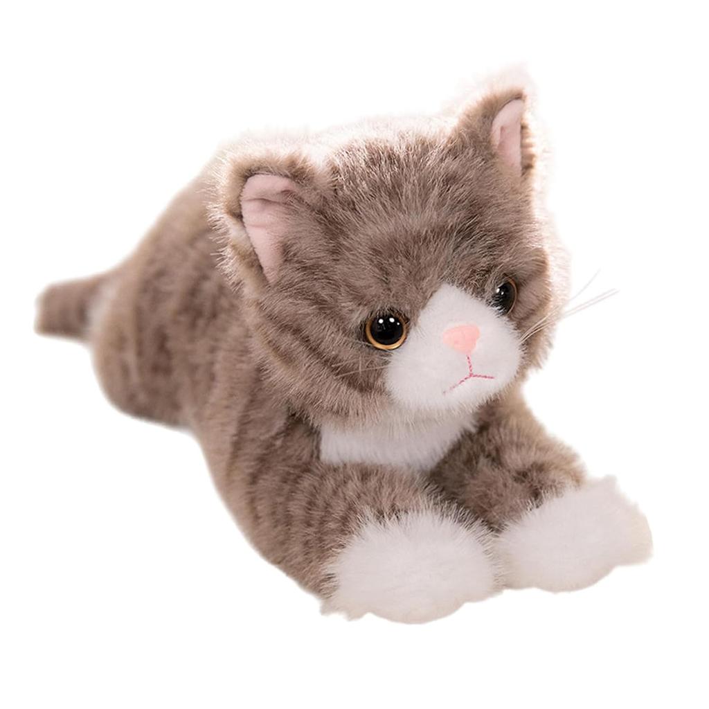 Perfectly soft cat plush toy realistic design home office decoration children lovers.