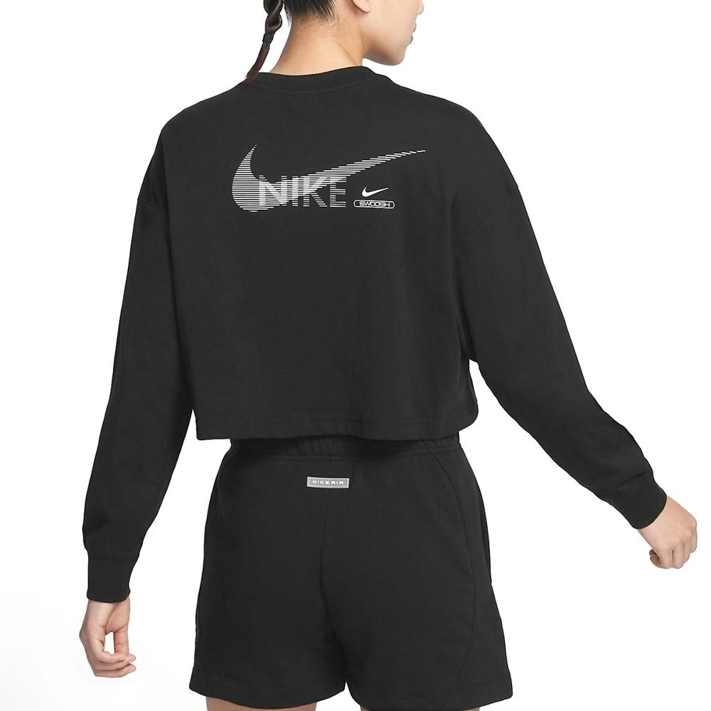Nike Sportswear Swoosh GX Women's Graphic Long-Sleeve Sweatshirt Black DR5633-010