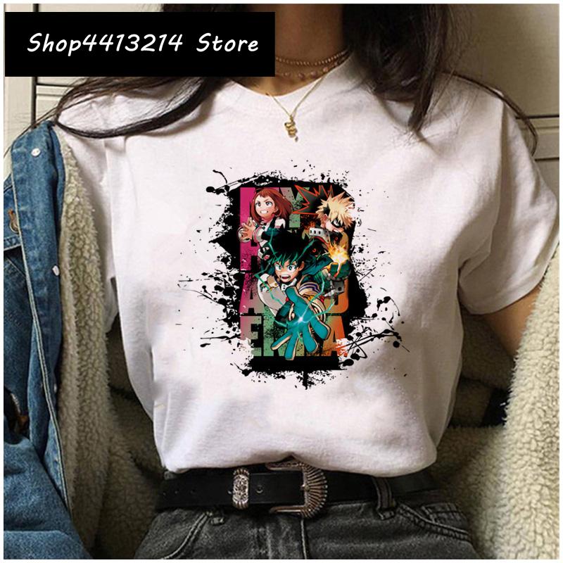 Cartoon Women My Hero Academia T Shirt Tee Funny Himiko Toga Clothing Boku No Hero Academia Harajuku 2021 Tshirt Female Ulzzang