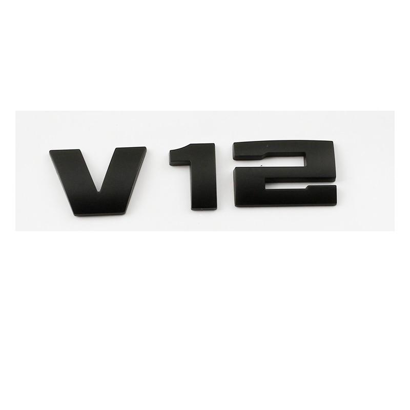 NEW ABS V6 V8 V12 logo Side rear trunk  emblem black silver logo sticker Decal Replacement for BMW