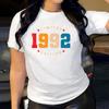 Cotton T-Shirt Short Sleeve Round Neck Women 2d Print Tops
