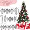 36 Pcs Christmas Candy Cane Ornament Christmas Tree Hanging Decorations With Rope Shatterproof Tree Ornament (Silver)