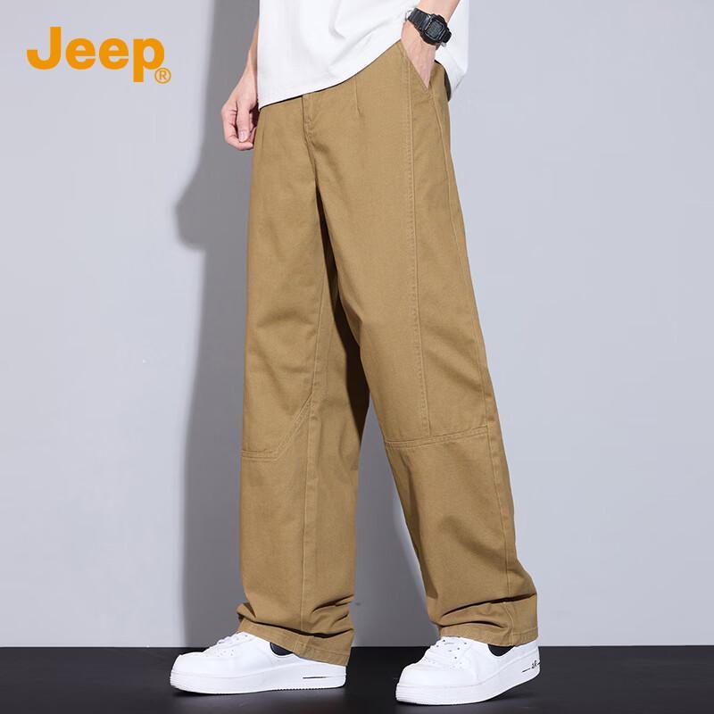 JEEP Men's 2025 Loose Fit Pure Cotton Casual Pants