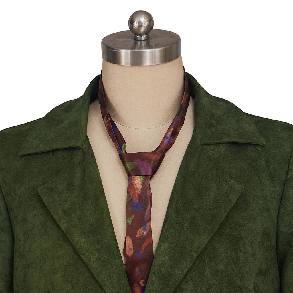 Gioco Disco Elysium Cosplay Harrier Du Bois Costumi Cappotto Verde Harrier Du Bois Cosplay Completo da Uomo Cravatta Set Completo Abiti di Halloween