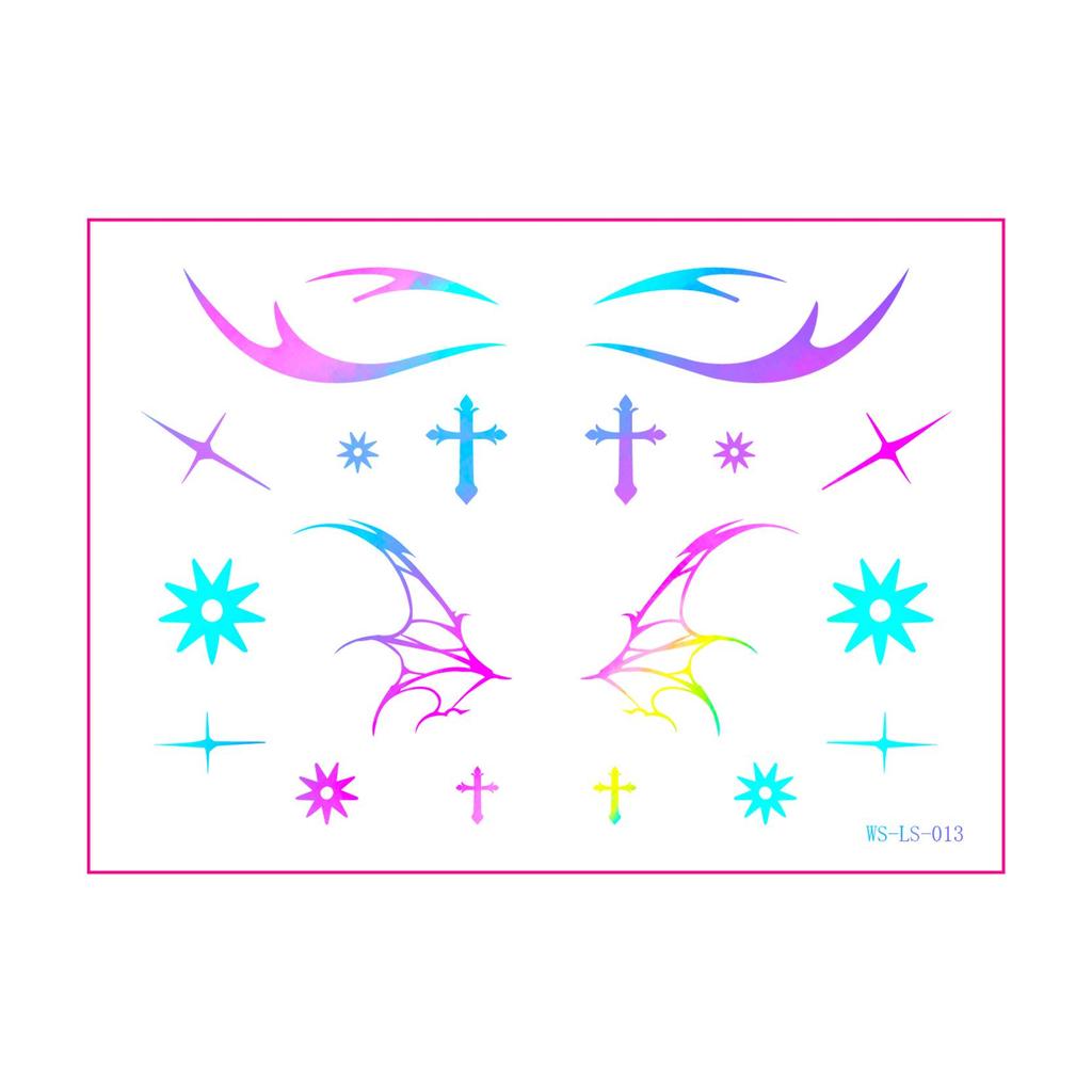 European & American Cross-border Music Festival Laser Eyeliner Stickers - Waterproof & Long-lasting Disposable Tattoos