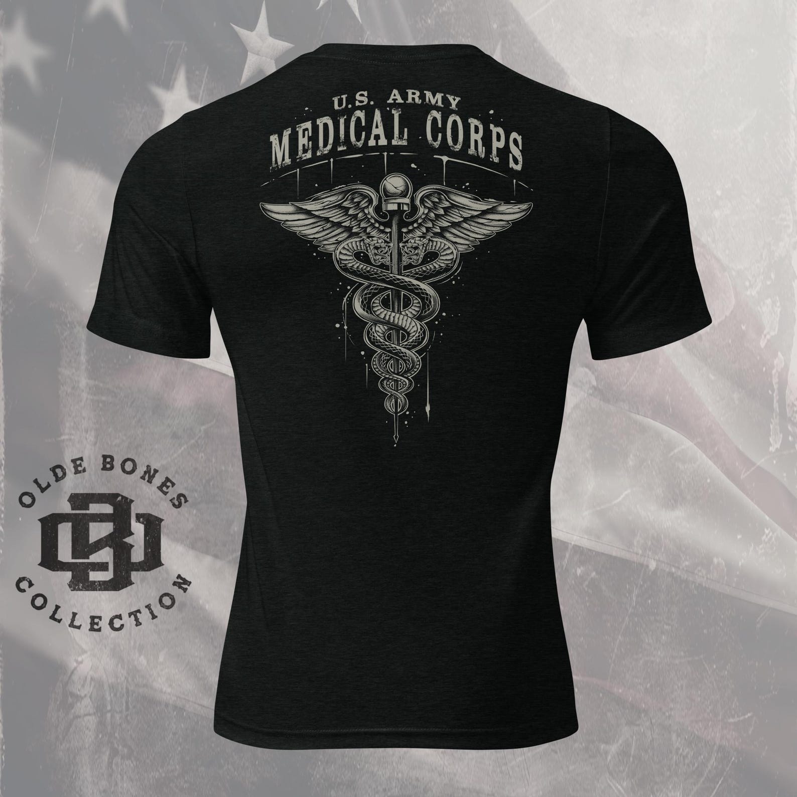 Tri-Blend Black Army Medical Corps Military T-Shirt 4XL