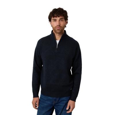 Threadbare Mens Rossen Quarter Zip Raglan Long-Sleeved Jumper